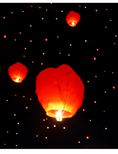 Red or white flying lanterns