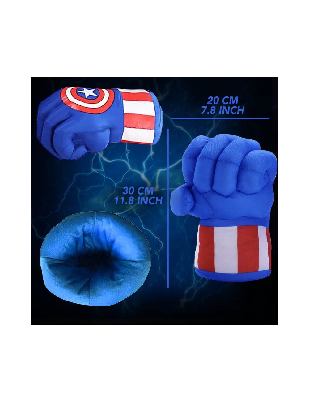 Paire De Gants De Boxe Géants Captain America - Super-héros - Jouet Pour  Enfants - Poings En Mousse Avec Cravates - Cadeau Insolite - Cosplay - Jeux  - Déguisement - Costume