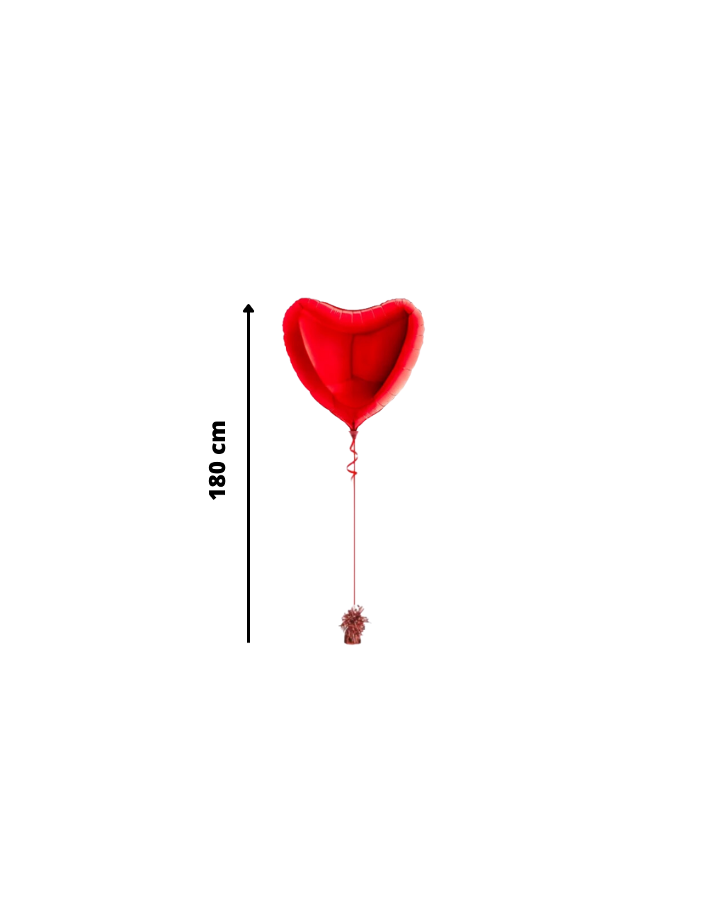 Ballon Cœur rouge gonflé à l'hélium