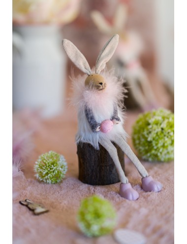 Bunny table center with fur