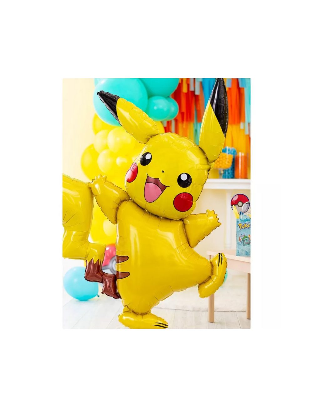 Ballon Pikachu Rond Jaune - Décoration Pokemon 