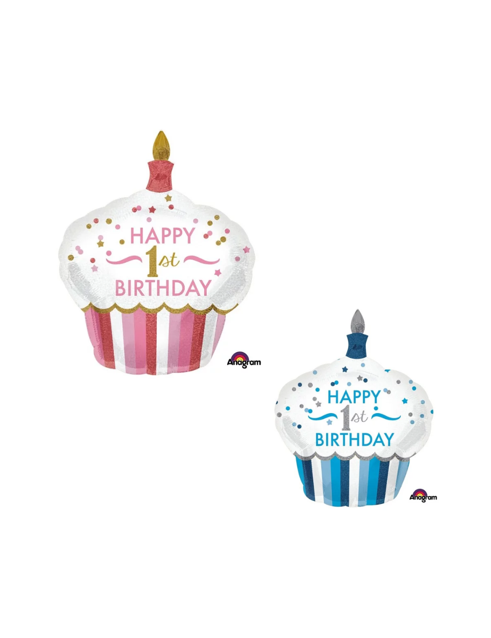 Decoration Gateau Anniversaire 1 ans Joyeux Anniversaire 1 ans Cake Topper  Happy 1th Birthday Gateau Decoration Noir Or Decor Gateau Coeurs Étoiles  pour Garçon et Fille 1 ans Fête d'anniversaire : 