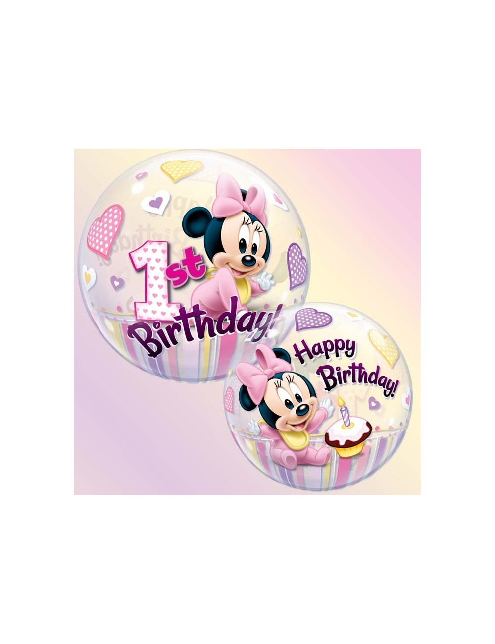 Ballon Bubble 1rst Birthday Minnie Mouse