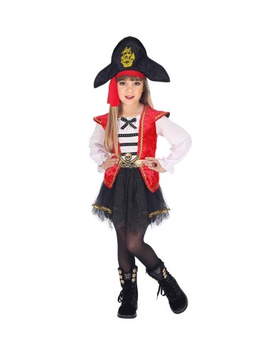 Costume de princesse rouge 4 pièces pour fille • Petites Pirates